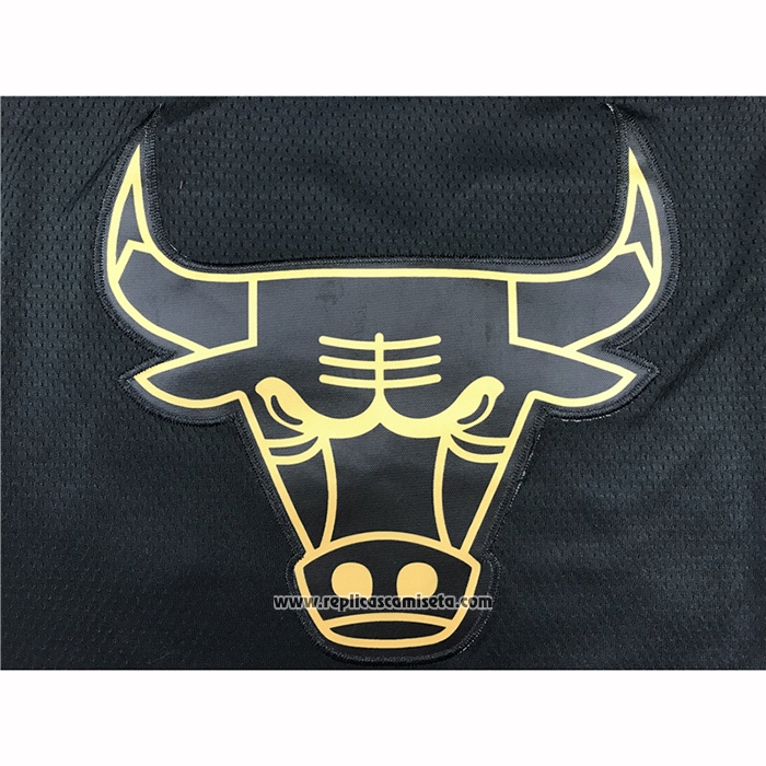Camiseta Golden Edition Chicago Bulls Michael Jordan #23 Negro